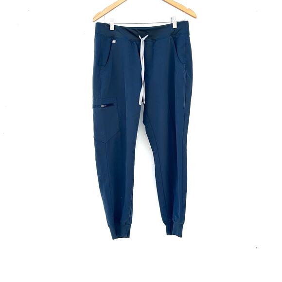 Figs Zamora Scrubs Pants Joggers Gray Grey Blue Harbor Medium Petite Pockets - Picture 2 of 8